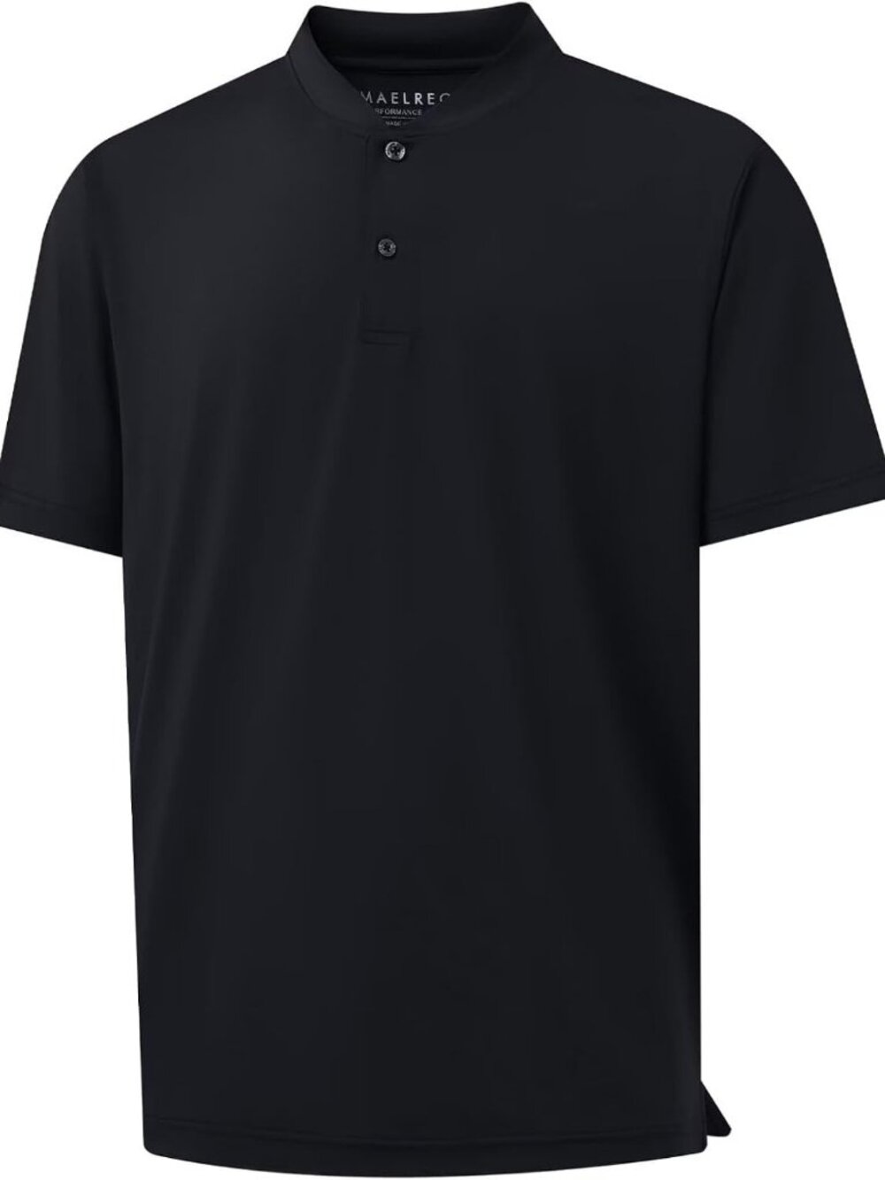 Mens Black Dry Fit Henley Shirt Moisture Wicking Casual Performance Tee - Picture 1 of 6